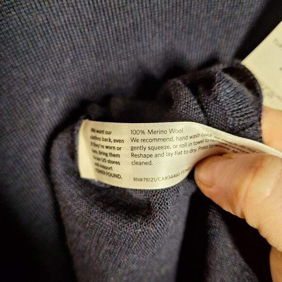 Eileen Fisher NEW 2X Merino jersey cowl neck sweater dark navy blue 100% wool - Picture 4 of 5